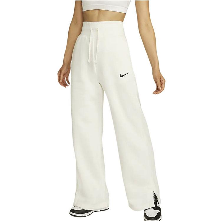 Nike Однотонные Спортивные Брюки Прямого Кроя Повседневные Женские Низ Белый DQ5616-133