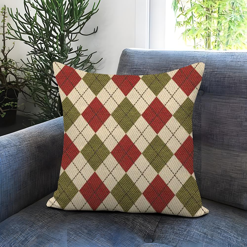 Argyle Cushion Cover Comfortable Reversible Pillow Cover Ideal for Car Sofa Bedroom Beyond