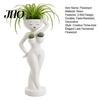 Layered Green Plant Landscape Pot Funny Female Figure Planter with Drainage Holes, Elegant Lady Flower for Unique Resin Flowerpot Succulents