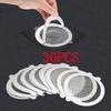 30pcs Disposable Shower Drain Hair Catcher Cover Bathroom Sewer Sink Drain Hair Strainer Stopper Bathtubs Mesh Filter Sticker