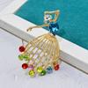 Colorful Rhinestone Ballet Girl Brooches for Women Cute Sweet Pins Temperament Dance Girl Corsage Jewelry Accessories Gift