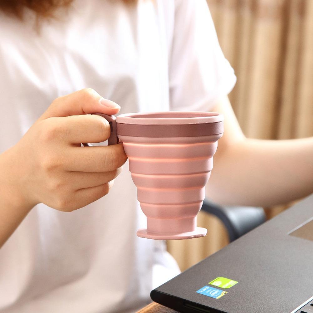 Heat Safe Retractable Cups with Removable Handle Collapsible Silicone Cup Telescopic Cups  Outdoor
