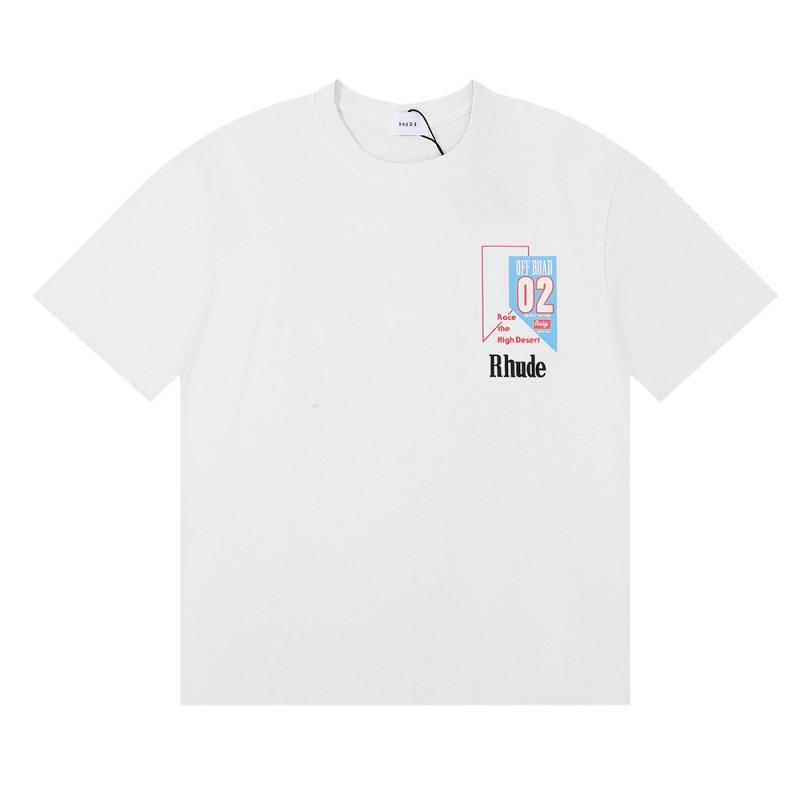 American Streetwear RHUDE Racing Graphic T-Shirt Loose Fit Couples