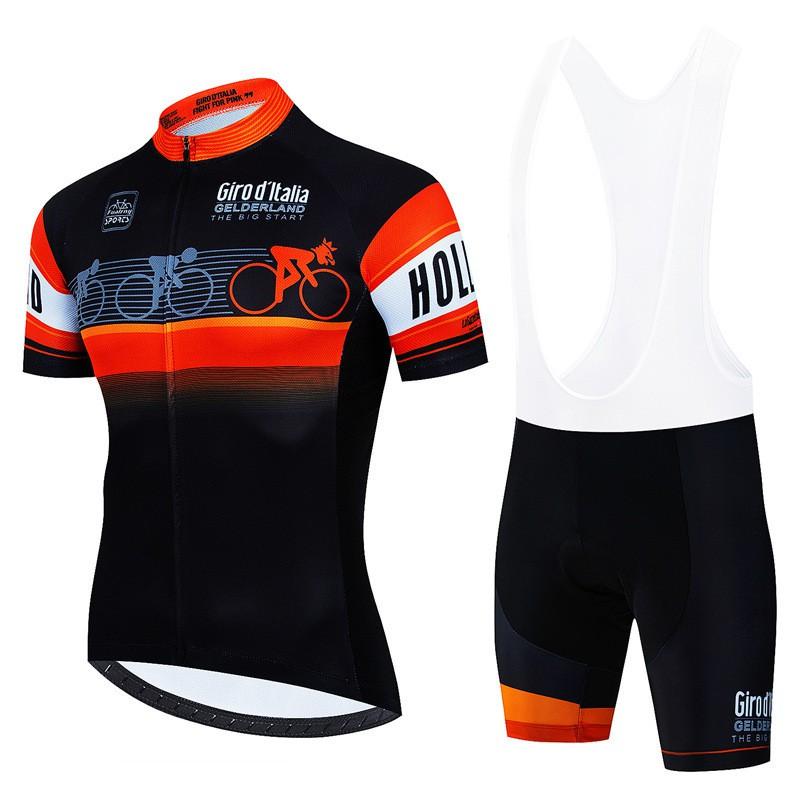 Mens Cycling Jersey Set Short Sleeve Breathable Quick-Dry Performance Kit Road Bike Riding