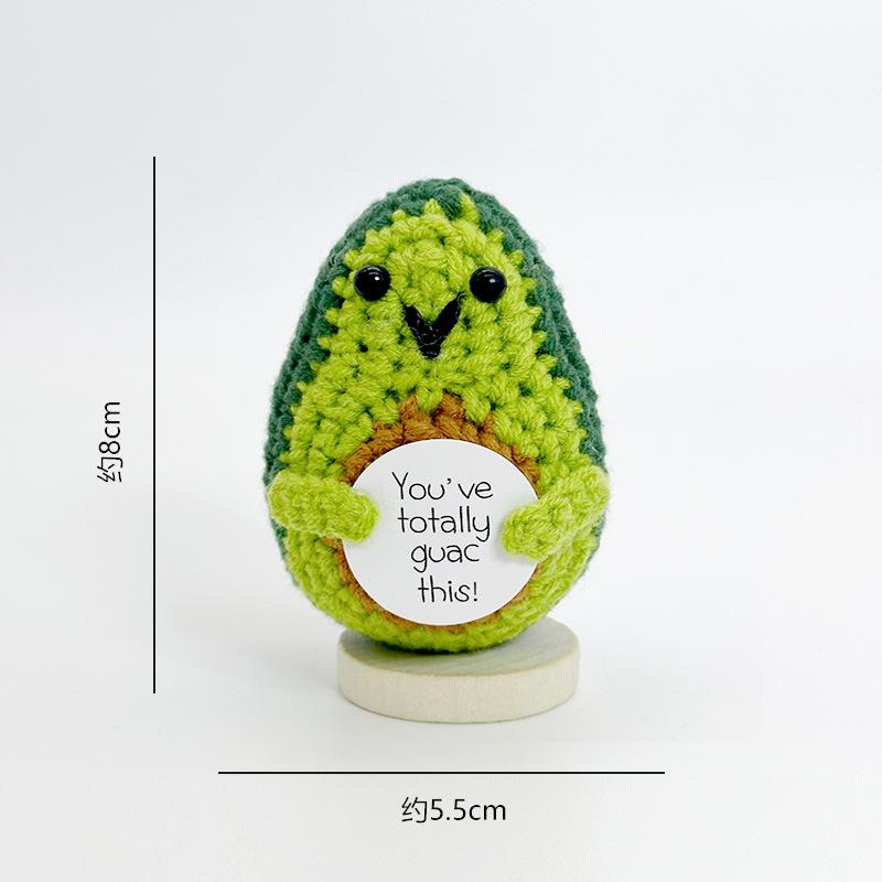 Funny Crochet Avocado Handmade Ornaments Emotional Support With Card Desktop Ornament Handmade Knitte Avocado Gift Home Decor