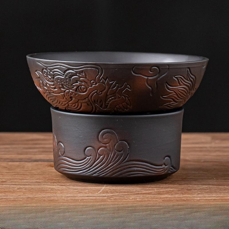 Длинная ручная работа фиолетовая керамика Цзяньшуй набор фильтров для чая бытовой сепаратор для чая заварник ситечко для чая чайник украшения для чая