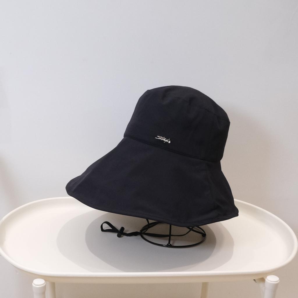 Solid color sunscreen big brim quick-drying bucket hat women's spring and summer new sunscreen sunshade basin hat showing small face big eaves hat