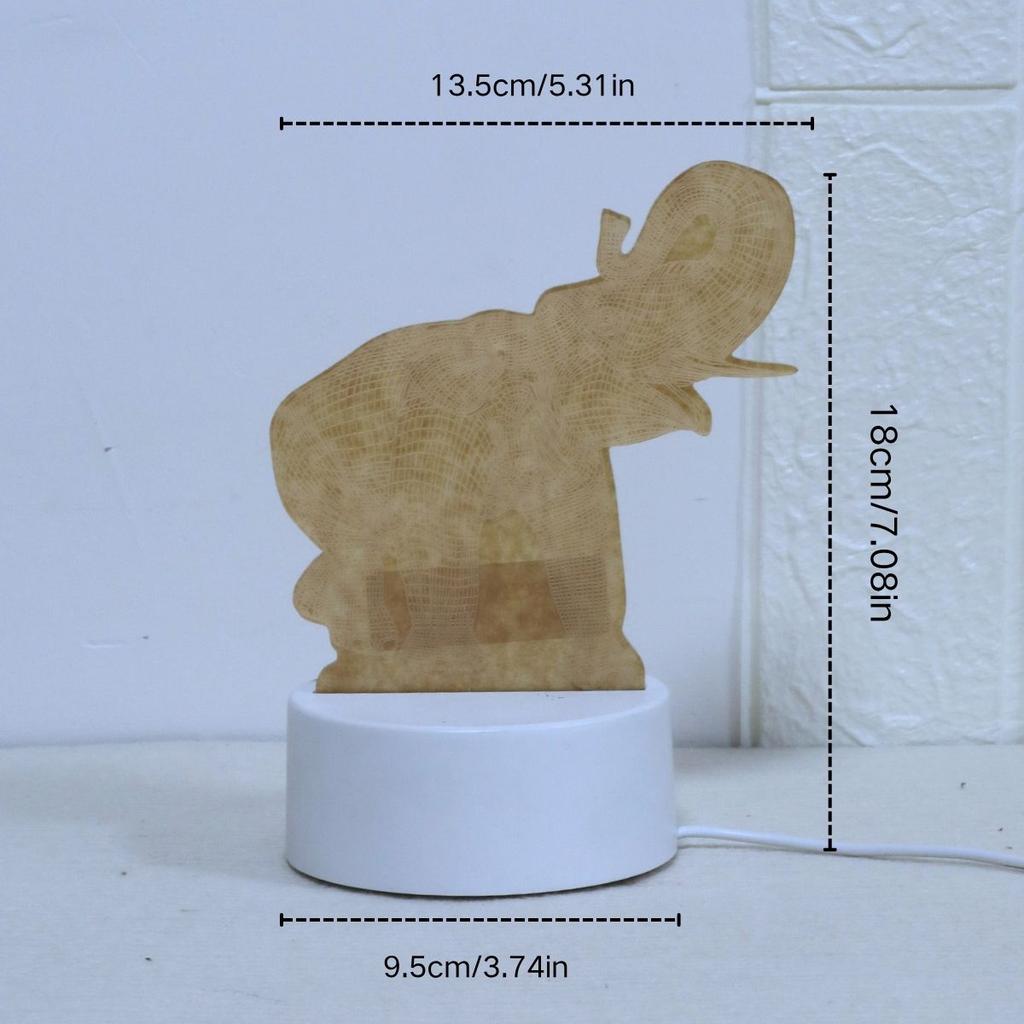 USB-питаемый 3D светящийся ночник в виде слона - креативный декоративный светильник в виде животного для дома, гостиной или в качестве подарка на день рождения.