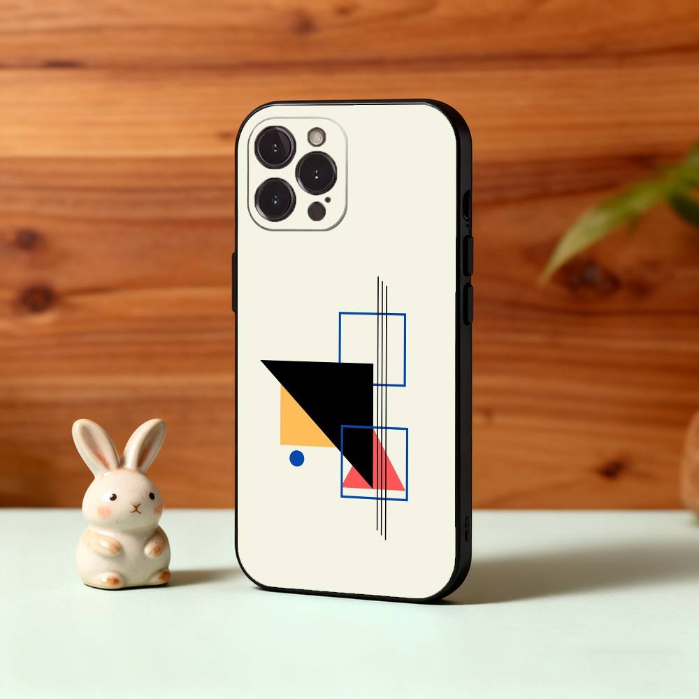 Абстрактные формы в стиле Мондриан-Баухаус Чехол для телефона Для iPhone17,16,15,14,13,12,Plus,Pro Max, 5G Другие Мягкий Черный Чехол
