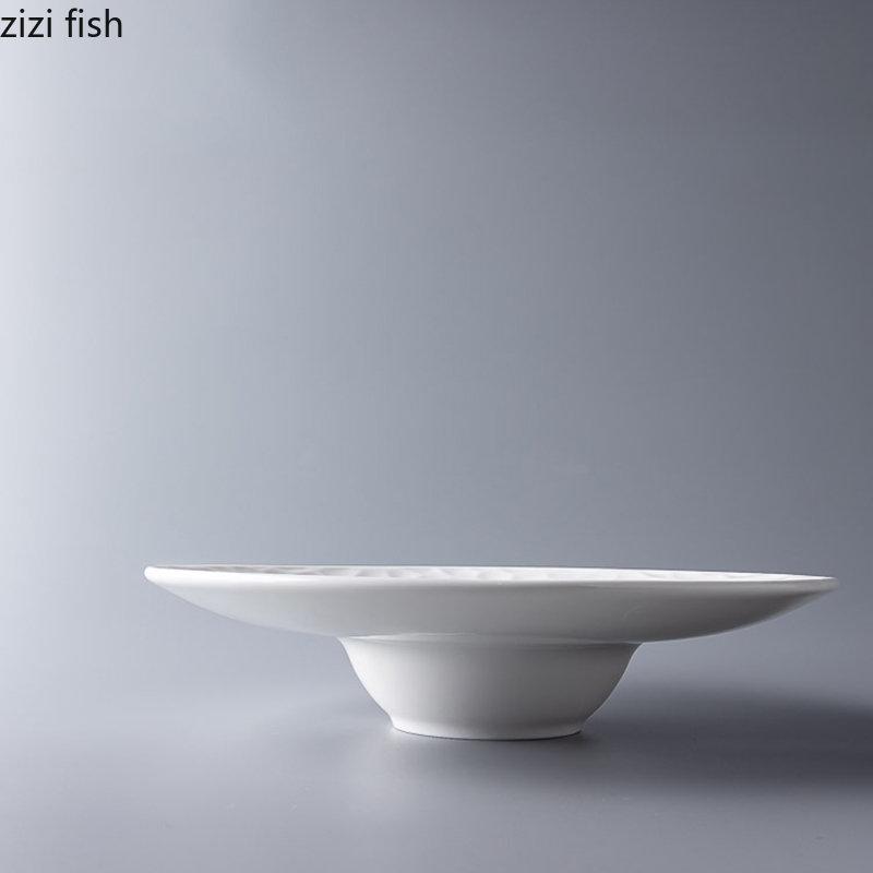 Керамическая обеденная тарелка 9,75 дюйма с рисунком в виде волн, суповая тарелка, белоснежные салатные тарелки, десертные тарелки, специальная посуда для ресторана
