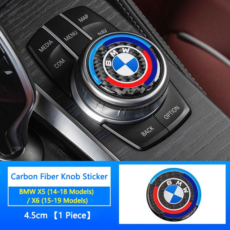 For BMW M X1 X3 Carbon Fibre Car Knob Sticker Decoration Accessories For BMW 1 2 3 4 5 7 Series X1 X3 X4 X5 X6 X7 F10 F20 F30 G20 G30 F15 F16