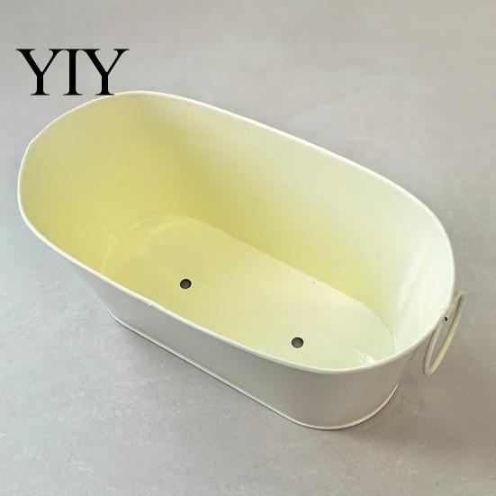 Weather Resistant Garden Pot Metal Flower Planter with Drainage Holes & Handles, Iron Pot, Decoration Minimalist Succulents Container for Indoor