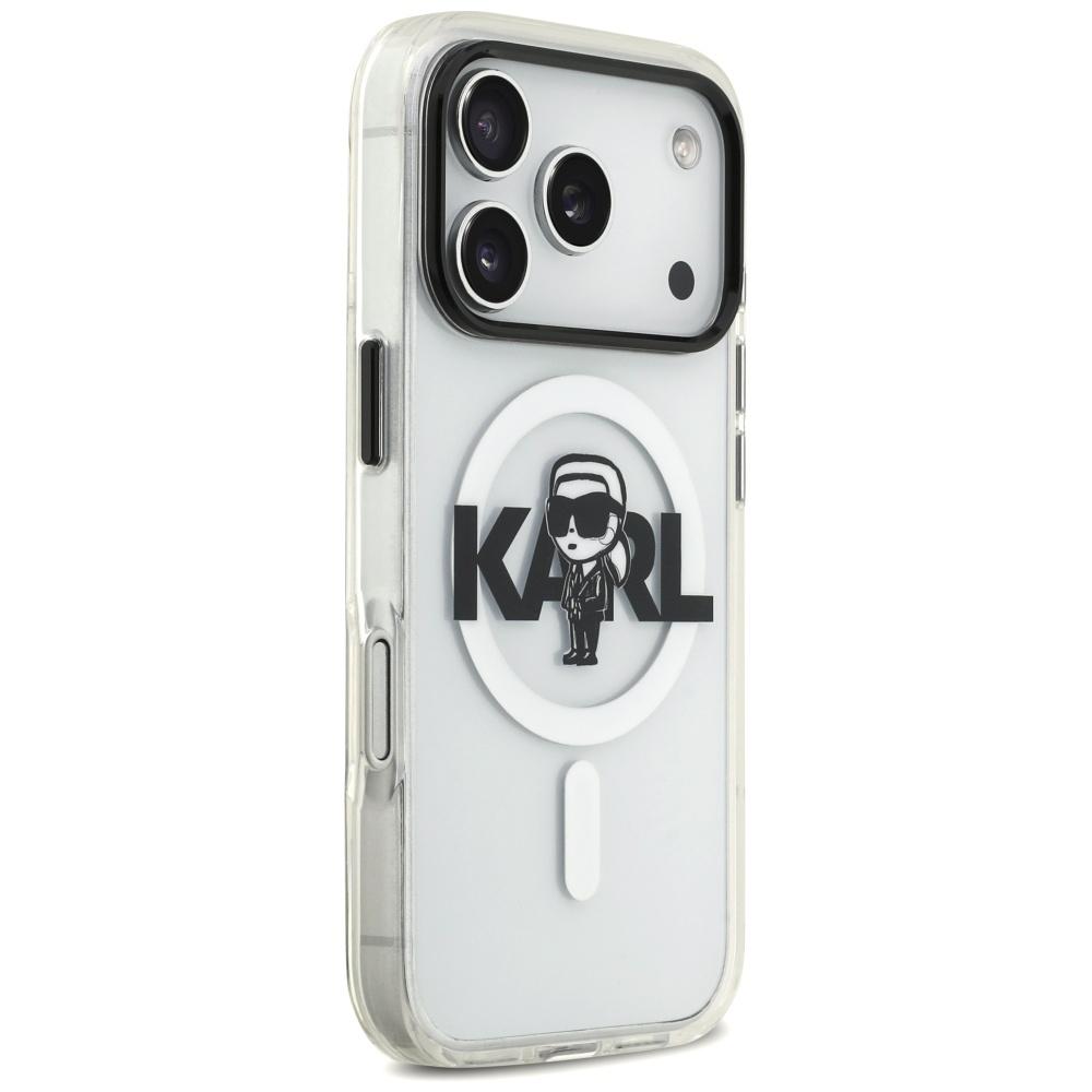 Karl Lagerfeld IML Karl Sketch Logo MagSafe Case for iPhone 17 Pro Clear