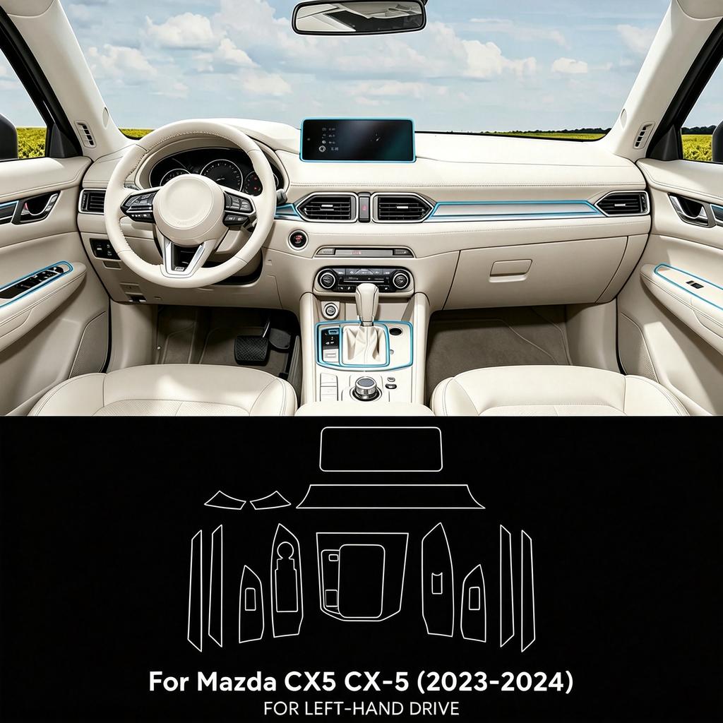 For Mazda CX-5 CX5 2017-2024 Interior Protection Film Dashboard GPS Navigation TPU Protective Transparent Anti-scratch StickerGood product