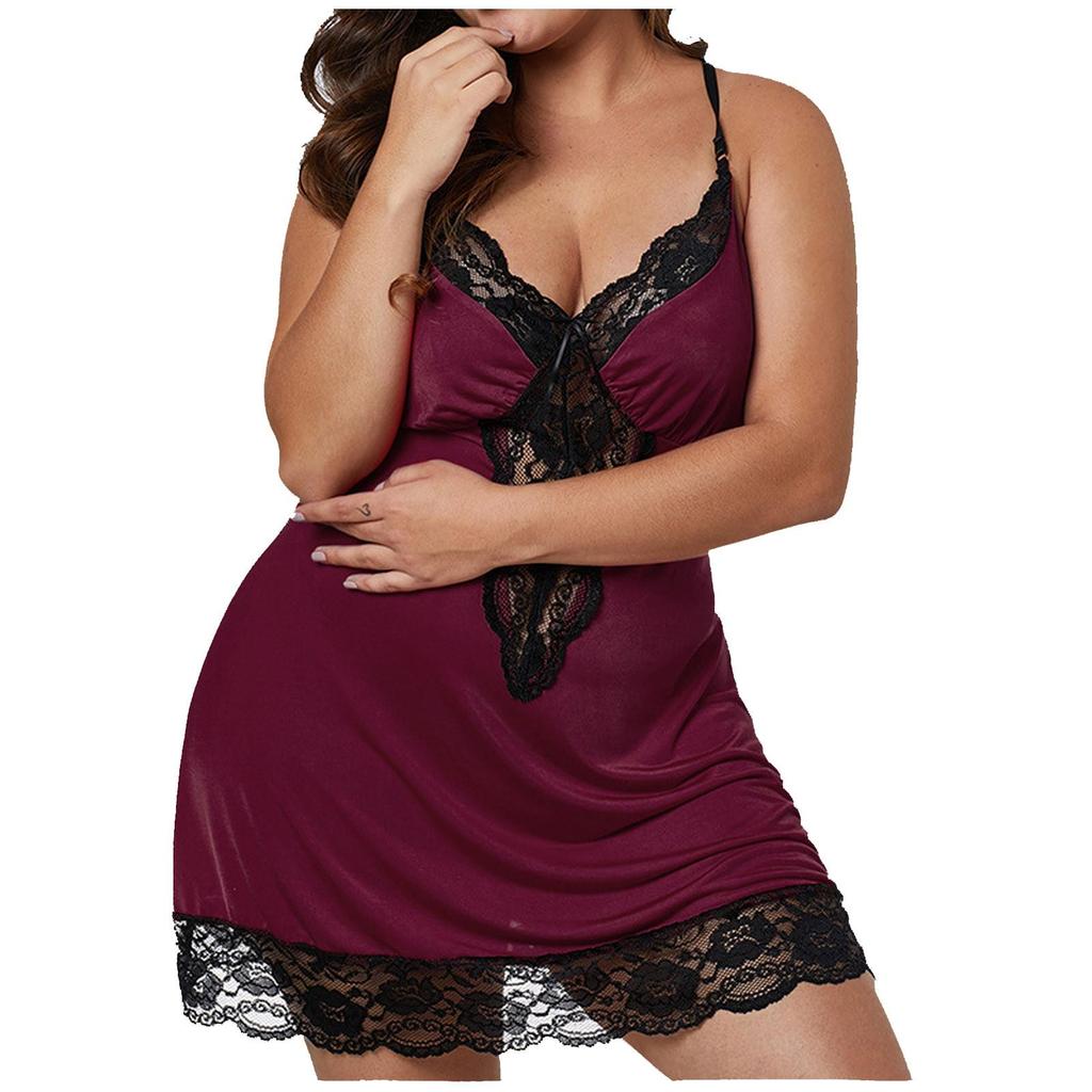 Women Fashion Sexy Plue Size Lace Underwear Suspender Skirt Nightdress