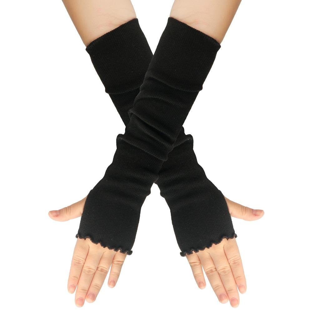 Stretchy Fingerless Gloves Long Design Arm Sleeve Y2K Punk Gloves Y2K Aesthetic