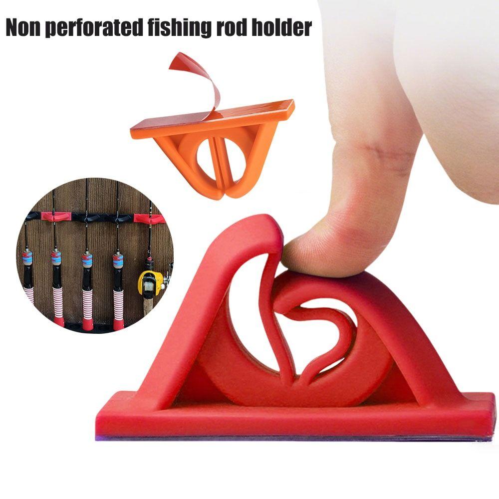 2Pcs Wall Mounted Fishing Rod Display Rack Silicone Rod Storage Clip Fishing Pole Holder Boat