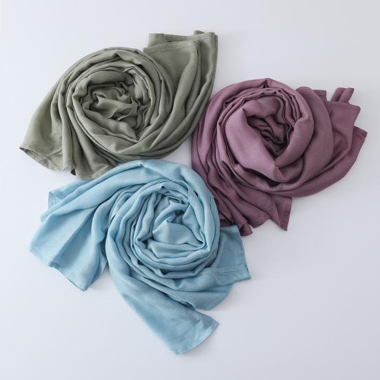 Women Headscarf Solid Color Soft Breathable Wide Head Wrap Versatile Smooth Touch Scarf Fashion Accessories