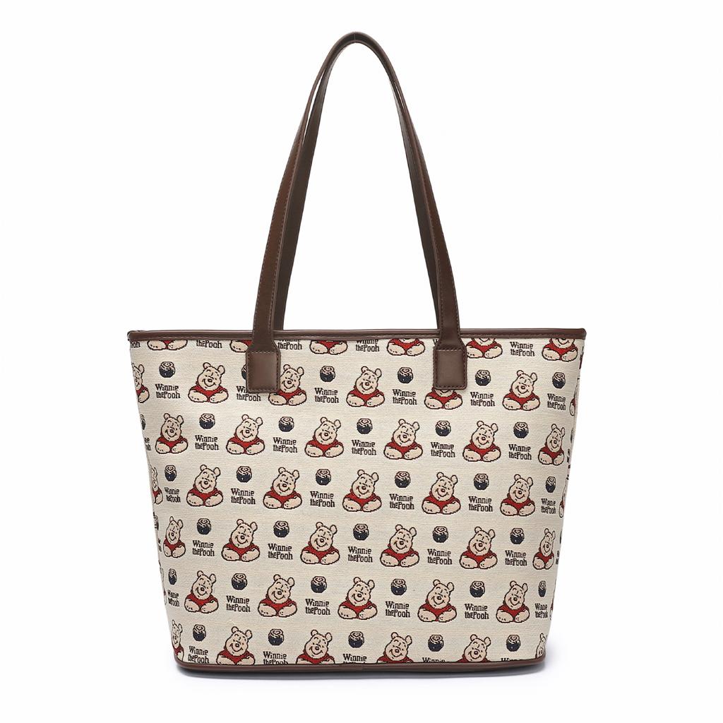 New Disney Winnie The Pooh Series PU Shoulder Bag Women's Ecru DHF23887-C