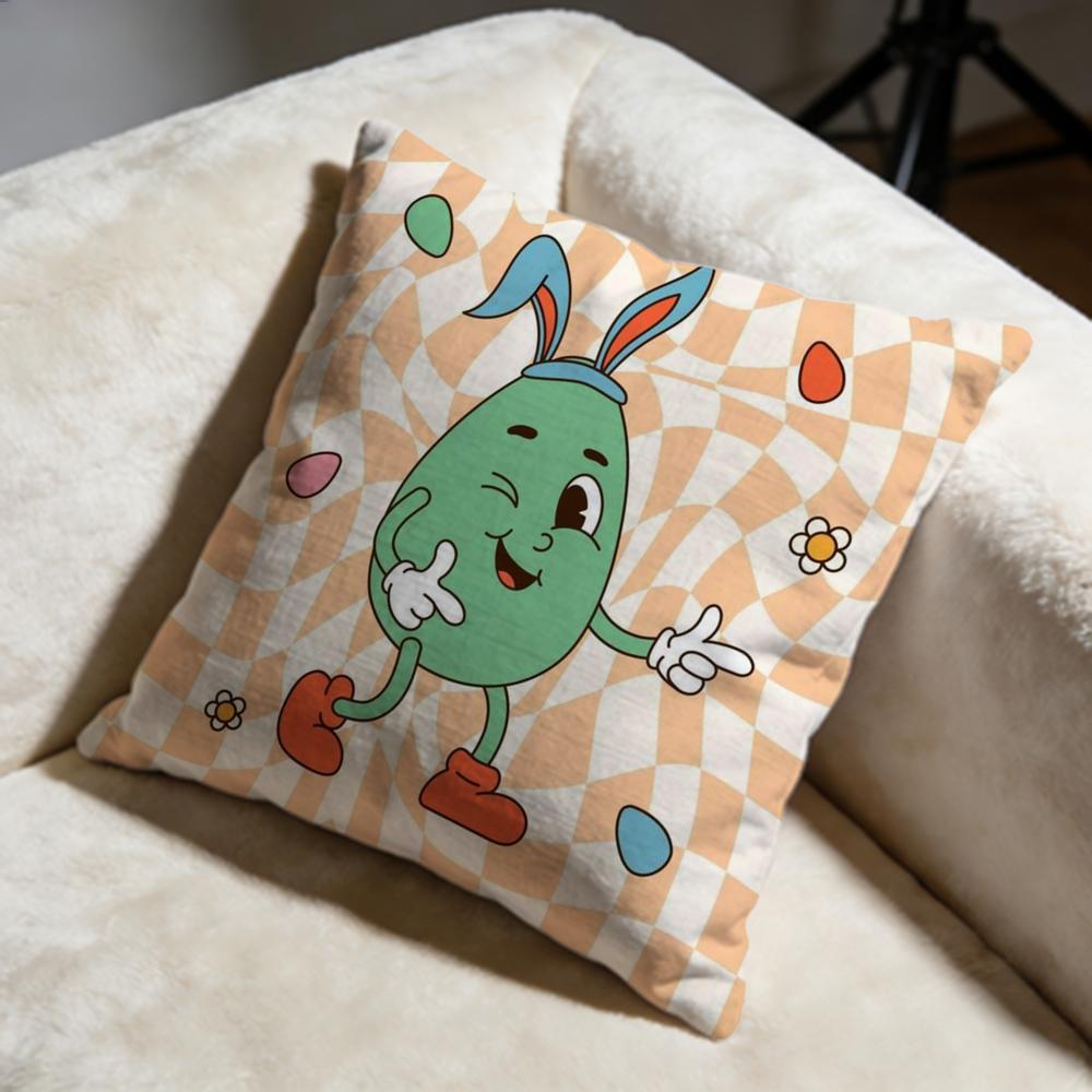 Easter Cushion Cover Soft Decorative Pillow Case Suitable for Bedroom Sofa Car Travel Use