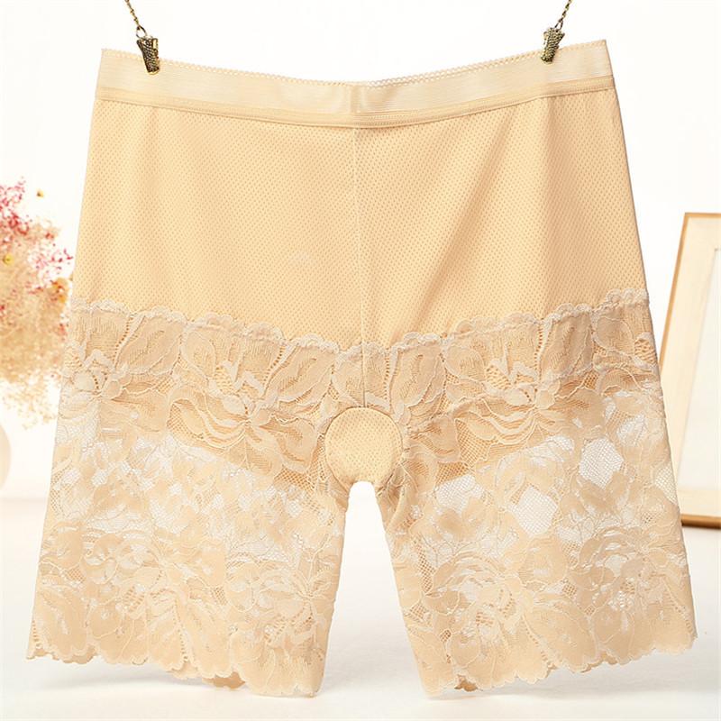 Seamless High Waist Shorts Under Skirt Plus Size Sexy Lace Anti Chafing Safety Short Pants Women Underwear Panties KTB