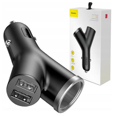 Автомобильное зарядное устройство Baseus Y Type 2Xusb 3,4A 40W (Черный)