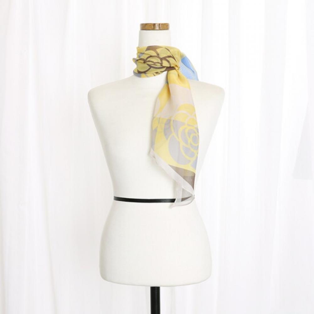 Shop Women Rose Flower Scarf Yellow Drn Wsc 0835