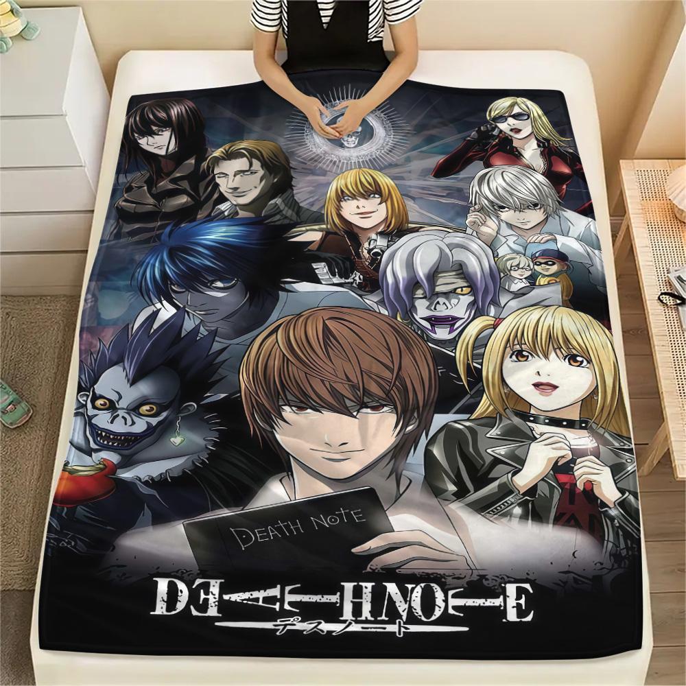 1Pc Death Note Print Flannel Blanket High Quality Warm Comfortable Cover for All Seasons Perfect for Gifts Home Decor