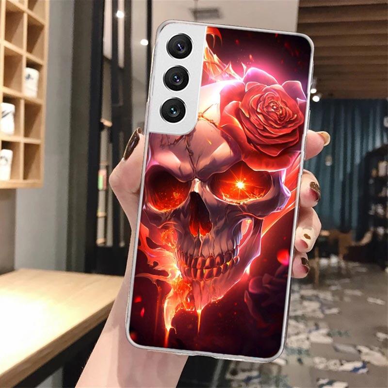 Цветочный Сахарный Череп Цветок Мягкий Чехол Для Телефона Для Samsung Galaxy S24 S23 S22 S25 Ultra S21 Plus S20 FE S10 + S24Ultra Узор Чехол S