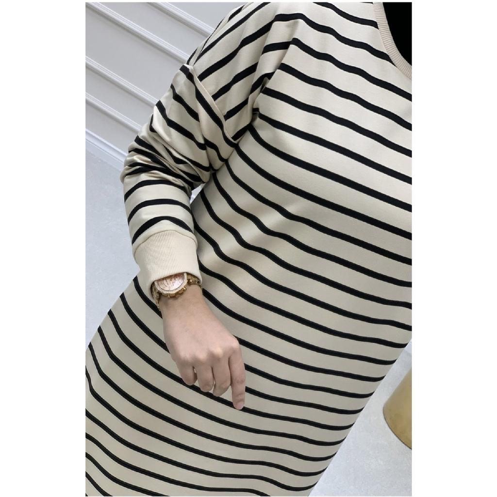 Двухниточный толстовка в полоску в стиле хиджаба-туники