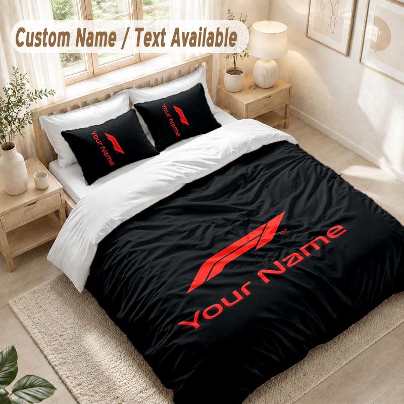 Custom Name Bedding Set 3 PiecesF1 Print Duvet Cover + 2 Pillowcases Soft Bed Decor