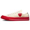 CDG Play X Chuck Taylor All Star Chuck Taylor All Star 1970s OX Comfortable and Versatile Low-Top Espadrilles Unisex White Red