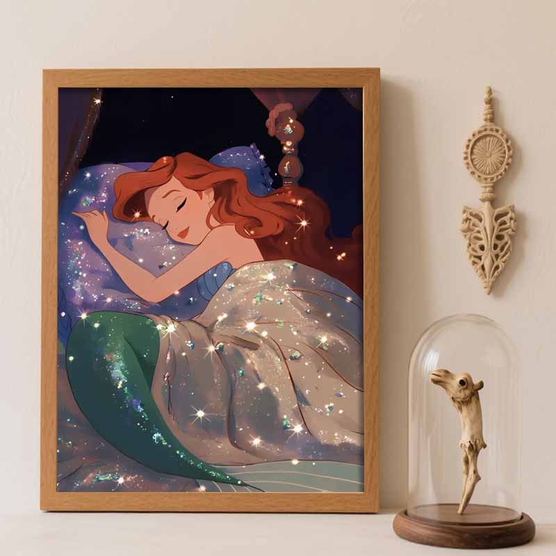 Disney Алмазная мозаика 5D «Ариэль спит», полная выкладка, крестик, алмазная живопись, украшение для гостиной, спальни