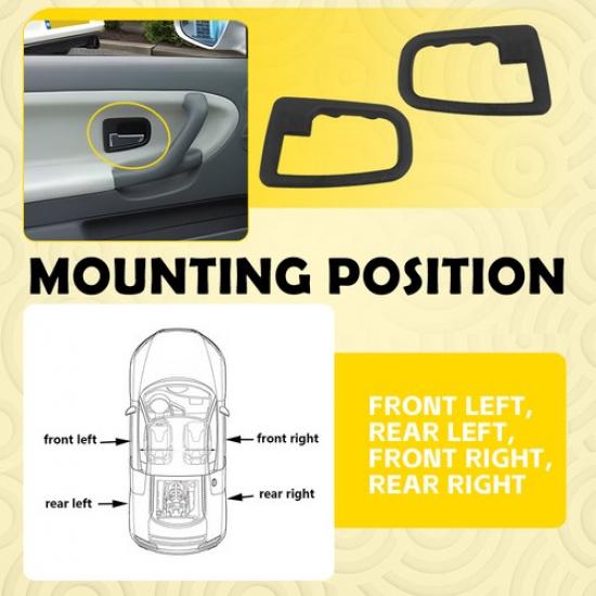 2PCS Inner Door Handle Trim Black for 1996-02 BMW Z3/1992-99 BMW E36 3-Series EA