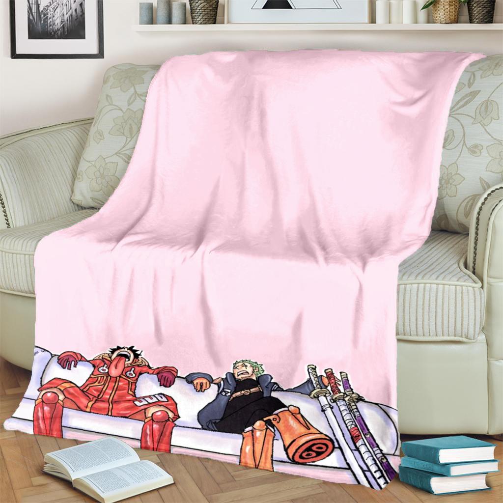 "ONE PIECE" Flannel Blanket Soft Warm Print for Bedrooms, Sofas, Chairs, Picnics and Travel