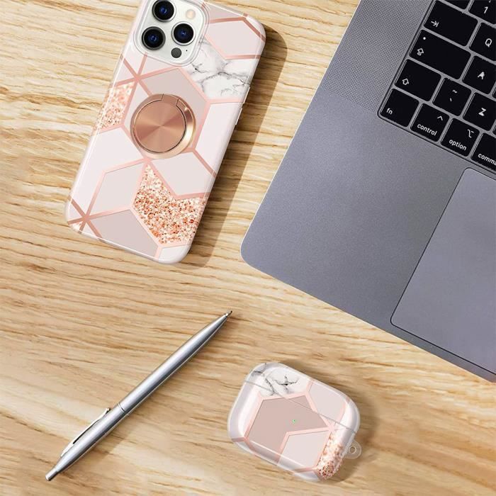 Coque de protection - Booling - pour Samsung Galaxy S22 Ultra - Silicone - Antichoc - Rose Marbre