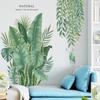 Green Leaves Wall Stickers For Home Living Room Decorative Vinyl Wall Decal Tropical Plants Diy Kid Door Murals Wallpaper