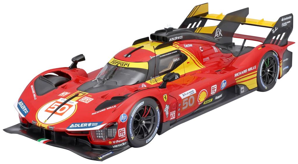 Kyosho BURAGO Ferrari 499P Le Mans 2024 Winner 50 Clear Case Finished Model 1/18 No. 18-16312R