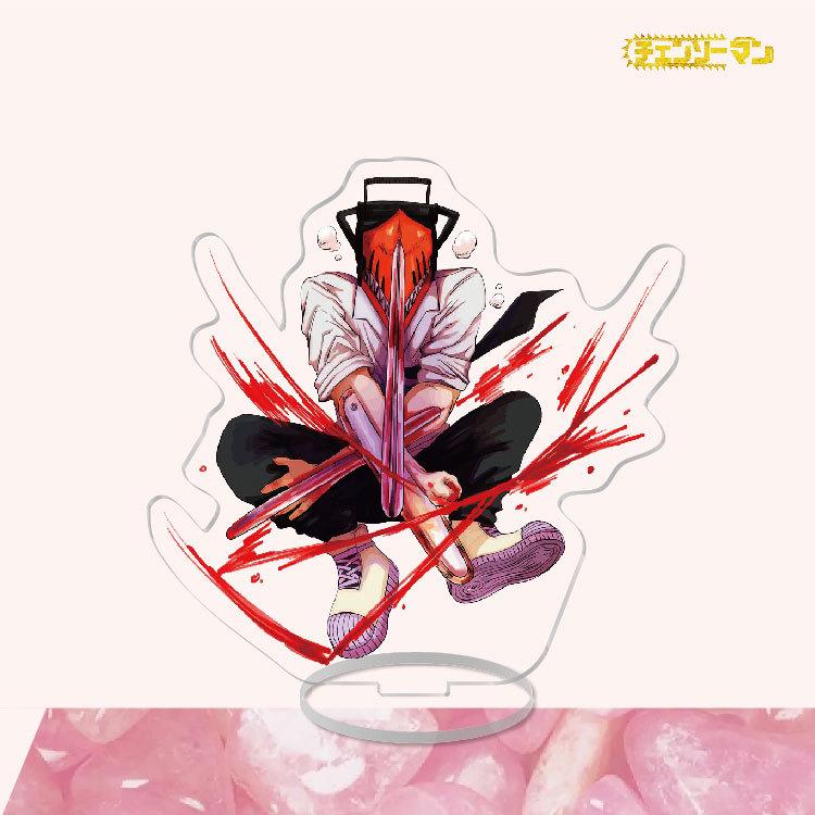 Аниме бензопила человек акриловая подставка для персонажей косплей окрашенный декор стола орнамент подарок модели «сделай сам»