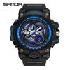 Sanda Teen Electronic Luminous Waterproof Shockproof Alarm Clock Men's Watch 3155