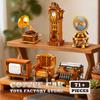 Ретро Мебель Кирпичи Игрушки Милая Модель Граммофона DIY Телевизионные Часы на Камин Строительные Блоки Винтажный Диван Настольный Декор Подарки для Взрослых Детей