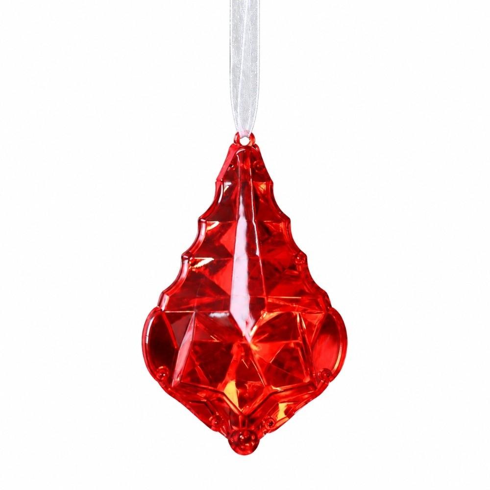 Faceted Christmas Tree Ornament Plastic Diamond Hanging Pendant Window Hanging Decor