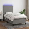 Maison Exclusive - Sommier à lattes de lit et matelas et LED Gris foncé 100x200 cm