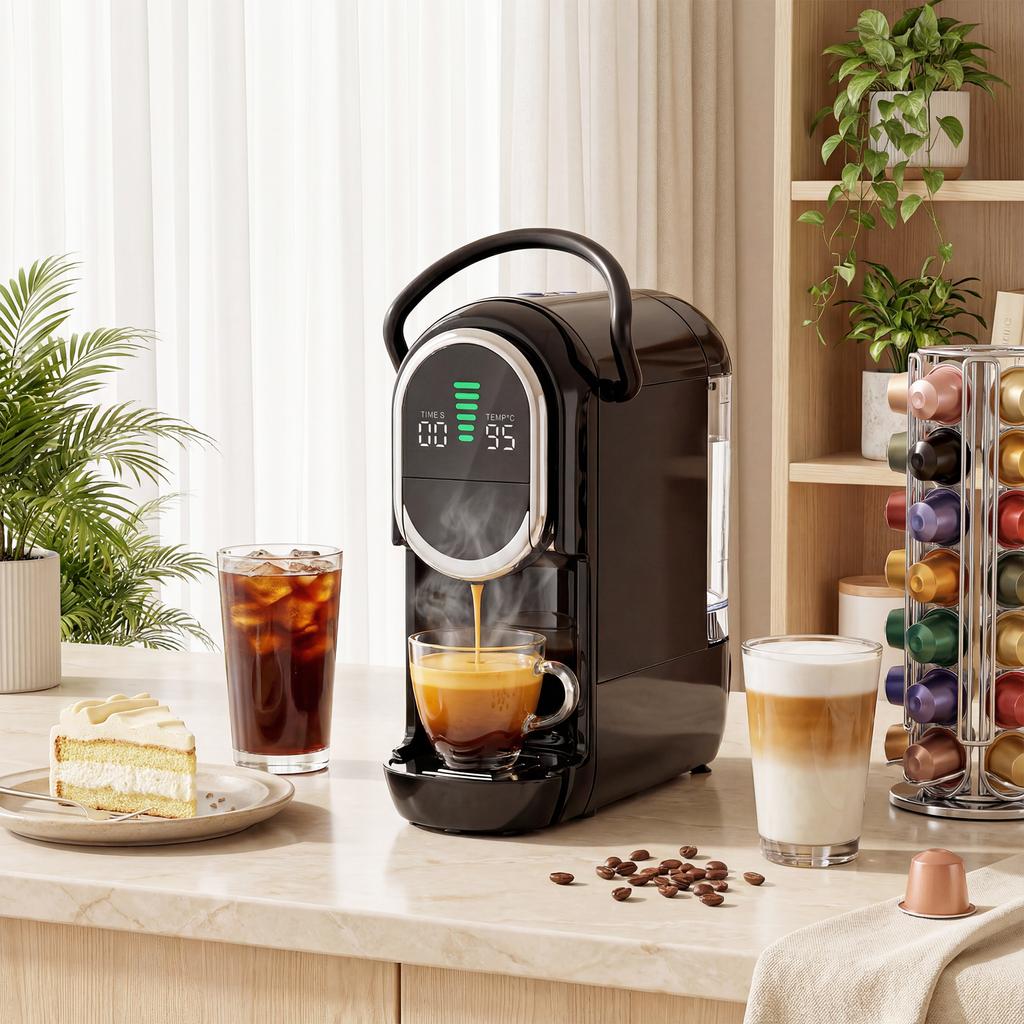 Pod Coffee Machine For Nespresso Dolce Gusto Capsule And Ground Coffee Small Semi Automatic Coffee Maker 19 Bar 0.6L