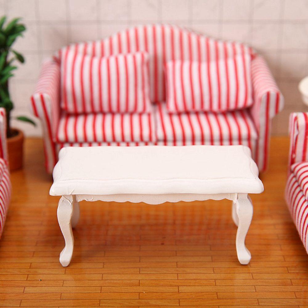 End Accessories Table Furniture Toys Doll House Decoration Wooden Coffee Table 1/12 Dollhouse