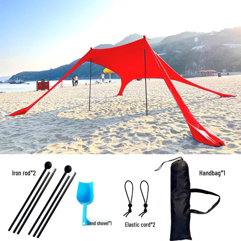 Приморский Портативный Кемпинговый Навес Тент Солнцезащитный для Отдыха на Открытом Воздухе, Пляжа и Рыбалки