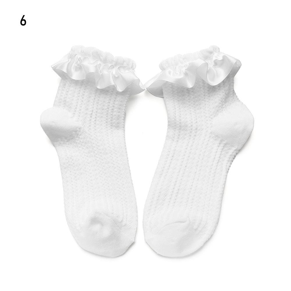 Милые цветочные носки для девочек Лолита бантики носки белые кружевные носки JK носки чистый хлопок