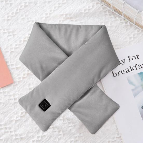 Термошарф с подогревом от USB, 3 уровня температуры, однотонный утолщенный шарф, осень-зима