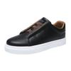 Hot Sale Black Leather Men's Casual Shoes Plus Size 48 Classic Low Cut Skateboard Shoes Men Comfortable Social Sneakers Male