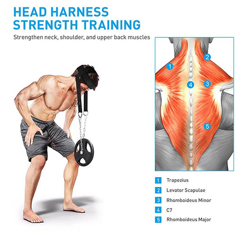 Head Neck Training Head Harness Body Strengh Exercise Strap Adjustable Neck Power Training Gym Fitness Weight Bearing Cap